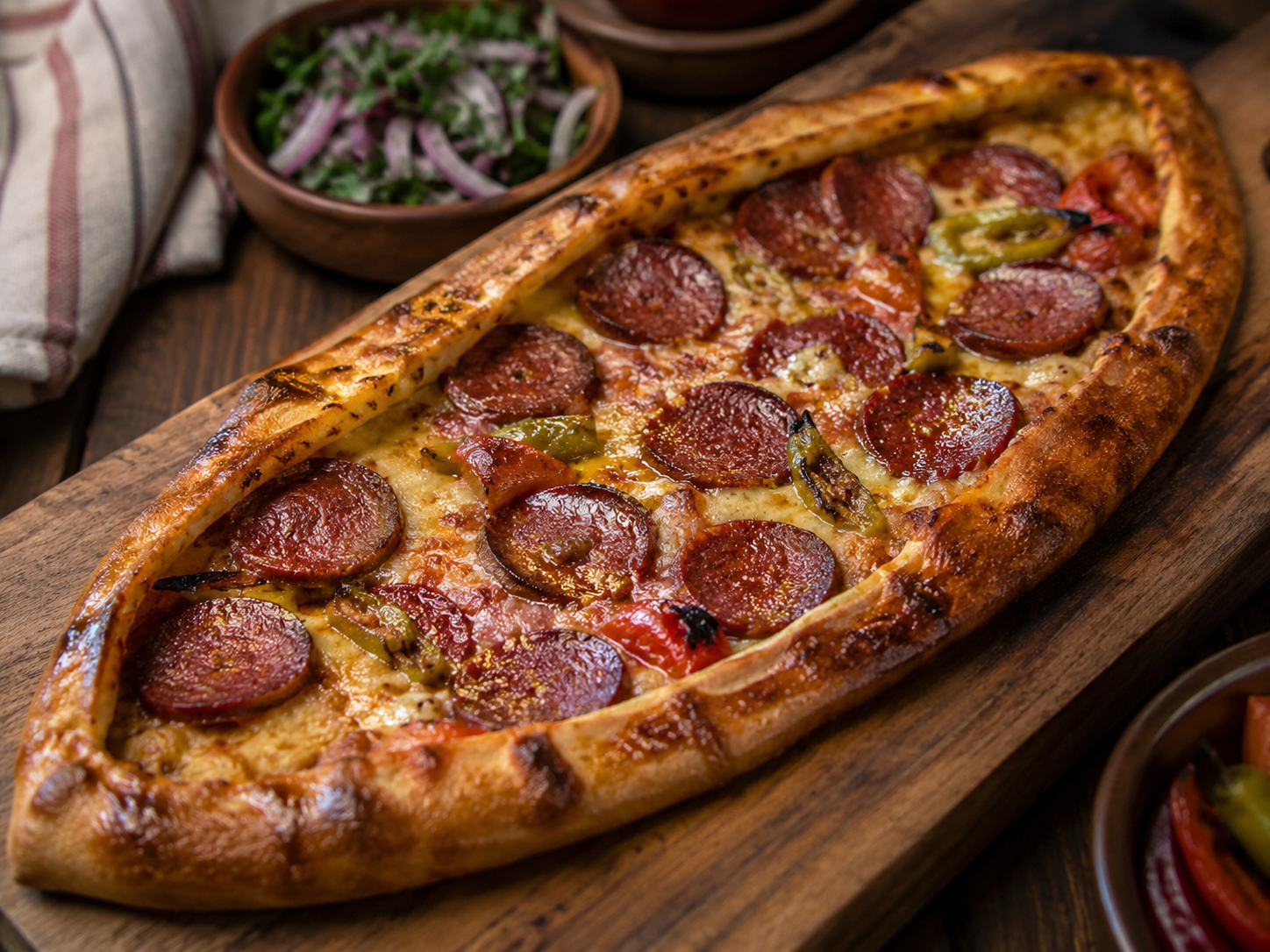 Fırında Sucuklu Pide tarifi